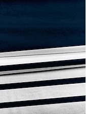 Χαμηλού Κόστους Τι-shirt με ρίγες και γεωμετρικά σχέδια-Γυναικείo T-shirt Μακρύ Μανίκι V Neck Μακρύ Μανίκι Τουνίκ Striped Βασικό Κανονικό Top Ημερήσια Σαββατοκύριακο Εκτύπωση Ναυτικό Μπλε Φθινόπωρο  Χειμώνας Προφθινόπωρο
