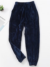 billiga Sovtoppar och underdelar till dam-dam loungewear byxor prick enkel plysch fritidshem daglig semester flanell varm andningsbar byxa resår midja höst vinter hem outfits