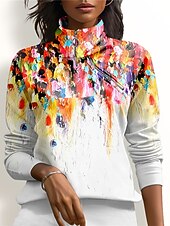 tanie Bluza i odzież wierzchnia-Damskie Bluza z kapturem Fiołkowy Pomarańczowy Długi rękaw Keep Warm Top Jesień Zima Damskie stroje golfowe Odzież Stroje Noś odzież