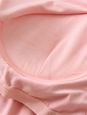 billige Nattøy for damer-pyjamassett for kvinner ren farge tilfeldig komfort hjemmeseng modal pustende rundhals langermet skjortebukse høst vinter hjemmeantrekk