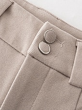 billige kjolebukser for kvinner-kvinners kjole bukser fleece flanell rett full lengde mote streetwear kontorarbeid aprikos svart s m høst vinter