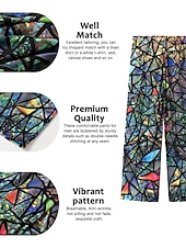 cheap Men&#039;s Printed Casual Pants-Men&#039;s Trousers Summer Pants Beach Pants Drawstring Elastic Waist 3D Print Color Block Graphic Prints Geometry Comfort Casual Daily Holiday Streetwear Hawaiian Light Green Red