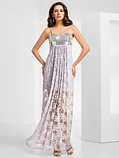 voordelige Bruiloften &amp; Feesten-Strak / kolom Geïnspireerd door vintage Jurk Formele avonden Militair gala Tot de grond Mouwloos Sweetheart halslijn Kant met Sjerp / Lint Drapering 2023
