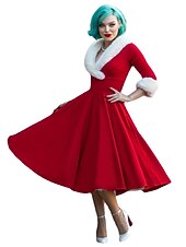 billige Julefestkjole-julenissen Mrs.Claus Fancy julekjole Dame Jul Nytt År julaften Jul Voksne Jul Nyttårsaften Kjole