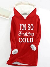 levne Mikiny a mikiny-dámská mikina mikina pulovr šerpa polyester dopis ležérní sportovní potisk teplý fuzzy comfrt mikina s dlouhým rukávem top mikroelastický pad &amp;amp; zimní comfrt prodyšná měkká tkanina