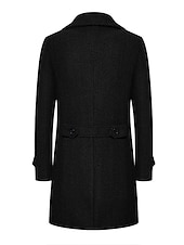 abordables Manteaux &amp; vestes-Homme Manteau d&#039;hiver Manteau Caban Trench-Coat Long Extérieur Usage quotidien Automne hiver 95% polyester 5% coton Chaud Vêtements d&#039;extérieur Vêtement Tenue Mode Vêtement de rue Plein Revers Double