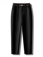 billige kjolebukser for kvinner-kvinners kjole bukser fleece flanell rett full lengde mote streetwear kontorarbeid aprikos svart s m høst vinter