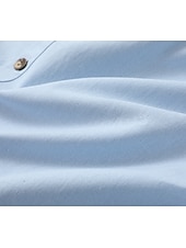 cheap Men&#039;s  Overshirts-Men&#039;s Shirt Linen Shirt Calico Shirt Beach Wear Button Up Shirt Hooded Shirt Plain Casual Daily Black White Blue Green Long Sleeve Hooded Spring &amp; Summer Clothing Apparel Buttons
