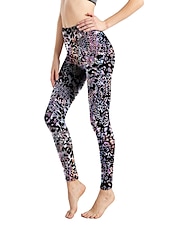 cheap Graphic Leggings-Women&#039;s Leggings Active Fashion Full Length High Waist Leopard Gradient Snake Print Elastic Waist Print Breathable Soft Comfortable Micro-elastic Outdoor Vacation Home Leopard Print 0358 blue and