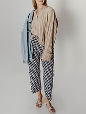 cheap Women's Pants-Cotton High Waist Cropped Pants