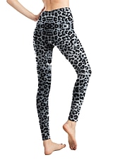 cheap Graphic Leggings-Women&#039;s Leggings Active Fashion Full Length High Waist Leopard Gradient Snake Print Elastic Waist Print Breathable Soft Comfortable Micro-elastic Outdoor Vacation Home Leopard Print 0358 blue and