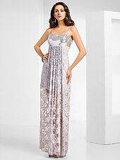 voordelige Bruiloften &amp; Feesten-Strak / kolom Geïnspireerd door vintage Jurk Formele avonden Militair gala Tot de grond Mouwloos Sweetheart halslijn Kant met Sjerp / Lint Drapering 2023