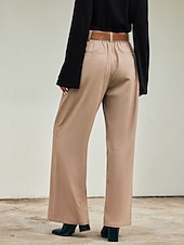 abordables pantalons pour femmes-pantalon habillé taille haute à jambe large