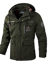 cheap Men&#039;s Jackets &amp; Coats-Men&#039;s Winter Coat Winter Jacket Sport Coat Raincoat Outdoor Camping &amp; Hiking Waterproof Windbreaker Zipper Pocket Fall Winter Solid Color Fashion Streetwear Hooded Regular Wine Black White Army Green