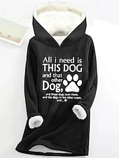 levne Humor a citáty vrcholy-dámská mikina mikina pulovr šerpa polyester dopis ležérní sportovní potisk teplý fuzzy comfrt mikina s dlouhým rukávem top mikroelastický pad &amp;amp; zimní comfrt prodyšná měkká tkanina