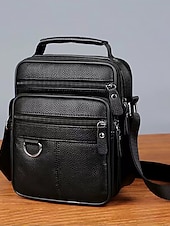 economico Borselli da uomo-Borsa a tracolla da uomo in pelle, borsa a spalla con cerniera e tasche multiple, ideale per lavoro, viaggi e uso quotidiano.