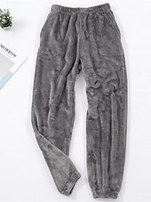 billiga Sovtoppar och underdelar till dam-dam loungewear byxor prick enkel plysch fritidshem daglig semester flanell varm andningsbar byxa resår midja höst vinter hem outfits