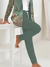 billige Sweatsuits for kvinner-Dame 2 Deler Aktiv Daglig Hettegenser Track Suit Bukser Sett Bukser Langermet Hette Blomster Snortrykk Utendørs Fritid Hvit Rosa Mørk Marine Høst  Vinter Vanlig Passform