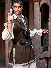 levne Topy-Retro Středověké Renesanční Tričko Tunika Viking Ranger Elfí Maškarní kostým Pánské Viking Fantazie předvečer Všech svatých Plesová maškaráda Karneval Výkon předvečer Všech svatých Dospělé Vrchn