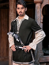 levne Topy-Retro Středověké Renesanční Tričko Tunika Viking Ranger Elfí Maškarní kostým Pánské Viking Fantazie předvečer Všech svatých Plesová maškaráda Karneval Výkon předvečer Všech svatých Dospělé Vrchn