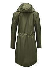 billiga hoodie jacka-Dam Trenchcoat Utomhus Gata Dagligen Höst Vinter Lång Täcka Normal Regnsäker Håller värmen Andningsfunktion Stylish Nutida Ledigt Jacka Långärmad Slät Snörning Med fickor Svart Gul Vin