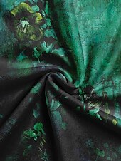 ieftine tricou floral-Pentru femei Tricou Floral Modă Manșon Lung Rotund Topuri obișnuite Concediu Sfârșit de săptămână Imprimeu Albastru piscină Mov Trifoi Primăvara &amp; toamnă