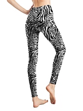 cheap Graphic Leggings-Women&#039;s Leggings Active Fashion Full Length High Waist Leopard Gradient Snake Print Elastic Waist Print Breathable Soft Comfortable Micro-elastic Outdoor Vacation Home Leopard Print 0358 blue and