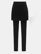 economico Leggings semplici-Per donna Ghette Di tendenza Streetwear Lunghezza intera Vita alta Liscio 2 in 1 Taglio alto Tenere al caldo Morbido Comodo Media elasticità Esterno Strada Giornaliero Grigio chiaro Grigio scuro Nero