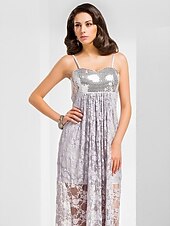 voordelige Bruiloften &amp; Feesten-Strak / kolom Geïnspireerd door vintage Jurk Formele avonden Militair gala Tot de grond Mouwloos Sweetheart halslijn Kant met Sjerp / Lint Drapering 2023