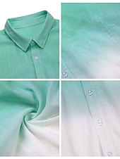 voordelige heren overhemd met knopen-Voor heren Overhemd Zomer overhemd Strand Kleding Normaal shirt Overhemd met knopen Overhemden zonder broek Blozend Roze Marineblauw blauw Oranje Groen Korte mouw Verloop Revers Vakantie Casual