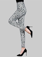 ieftine -Pentru femei Jambiere Modă Șic Stradă Lungime totală Talie Înaltă Leopard Imprimeu Respirabilitate Comfortabil Micro-elastic În aer liber Stradă Zilnic Leopard portocaliu Leopard cu dungi imprimeu