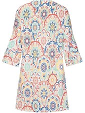 ieftine Rochii cu Imprimeu-Pentru femei Rochie casual Rochie etnică Rochie de schimb Rochie Mini Portocaliu Bej Lungime Manșon 3/4 Floral Bufantă Vară Primăvară În V Vacanță Potrivire Largă 2023 S M L XL XXL 3XL