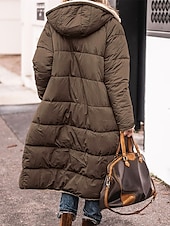 preiswerte Puffers &amp; Parka-Damen Wintermantel puffer jacket Fleecejacke Mantel Outdoor Strasse Freizeitskleidung Herbst Winter Lang Mantel Regular Fit warm Windundurchlässig Zeitgenössisch Brautkleider schlicht Streetstyle