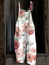 preiswerte Overall-Damen Latzhose Feste Farbe Aktiv Brautkleider schlicht Ausgehen Wochenende Gerade Lockere Passform Gurt Weiß Rosa Rote S M L XL Herbst