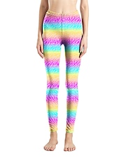 cheap Graphic Leggings-Women&#039;s Leggings Active Fashion Full Length High Waist Leopard Gradient Snake Print Elastic Waist Print Breathable Soft Comfortable Micro-elastic Outdoor Vacation Home Leopard Print 0358 blue and