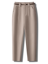 billige kjolebukser for kvinner-kvinners kjole bukser fleece flanell rett full lengde mote streetwear kontorarbeid aprikos svart s m høst vinter