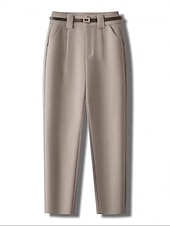 billige kjolebukser for kvinner-kvinners kjole bukser fleece flanell rett full lengde mote streetwear kontorarbeid aprikos svart s m høst vinter