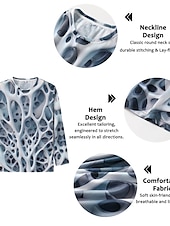 economico Magliette 3D-Per uomo Pop art Astratto maglietta Manica lunga maglietta Stampa 3D Girocollo Camicia Vintage Di tendenza Originale Esterno Giornaliero Sport Blu Viola Verde Primavera &amp; Autunno Abbigliamento S M L
