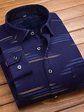preiswerte Herren-Oberhemden-Herren Oberhemd Kariertes Hemd trachtenhemd Kragenhemd Fleece-Shirt Knopfhemd Overshirt Plaid / Karomuster Hochzeit Party A B C D Langarm Quadratischer Ausschnitt Winter Bekleidung Warm