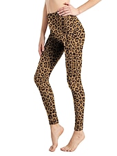 cheap Graphic Leggings-Women&#039;s Leggings Active Fashion Full Length High Waist Leopard Gradient Snake Print Elastic Waist Print Breathable Soft Comfortable Micro-elastic Outdoor Vacation Home Leopard Print 0358 blue and
