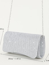 economico Matrimonio ACC-Per donna Clutch Borsa da sera Borse a Mano Poliestere Quotidiano Feste Addio al nubilato Catena Tinta unica Argento Nero Champagne