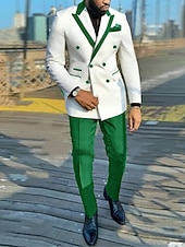 economico Festa di vacanza-Uomo Smoking Completi Feste Nero Rosa Primavera, Autunno, Inverno, Estate Tuta A lancia Tinta unita Vestibilità su misura 2 pezzi Doppiopetto a sei bottoni