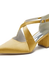 economico Damigella d&amp;#39;onore-eleganti tacchi a spillo in raso bianco da donna con punta affilata – design con cinturino incrociato per matrimoni, feste formali e occasioni speciali