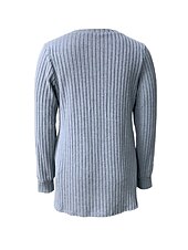 preiswerte Damen Einfache Oberteile-Damen Hemd Bluse Mode Tasche Langarm Lange Tops V-Ausschnitt Casual Schwarz Rosa Armeegrün Rot Staubblau Frühling&amp;amp;  fallen