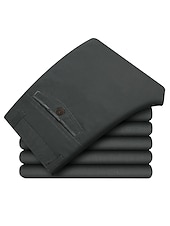economico Chino-Per uomo Laurea Pantaloni Chinos Pantaloni chino Tasca Gamba Dritta Semplice Comodità Traspirante All&#039;aperto Quotidiano Uscire Moda Casual Cáqui Escuro Nero