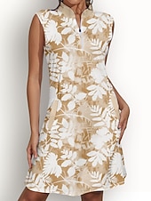 cheap Women&#039;s Golf Clothing-Women&#039;s Golf Dress Floral Sleeveless Sun Protection  Ladies Golf Attire
