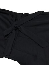 olcso overálok-Női Szabályos Jumpsuitek Elegáns Tömör szín Hosszú ujj Terített nyak Fűzős Magas derék Munka Utca Normál Fekete Sárgabarack Ősz