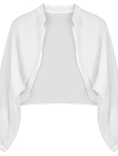 billige bryllup gjesteomslag-Sjale Sjal til kvinner Bolero Elegant Enkel Langermet Chiffon Bryllup Wrap Med Ren Farge Til Festkveldsklær Vår sommer