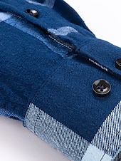 halpa miesten napillinen paita-Miesten Paita Rento paita Tarkista paita Button Up paita Ruutu / skotti ulko- Arki-asut Rubiini Sininen Ruskea Tumman sininen Pitkähihainen Kauluskäänne Syystalvi Vaatetus Edessä tasku