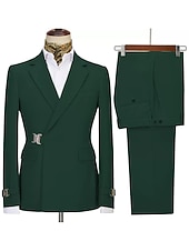 Недорогие Праздничная вечеринка-Мужской Смокинги Костюмы Для вечеринок Свадьба Черный Розовый Весна, осень, зима, лето Костюм Острый Лацкан с тупым углом Однотонный Узкий крой Набор из 2 предметов Однобортный с 1 пуговицей